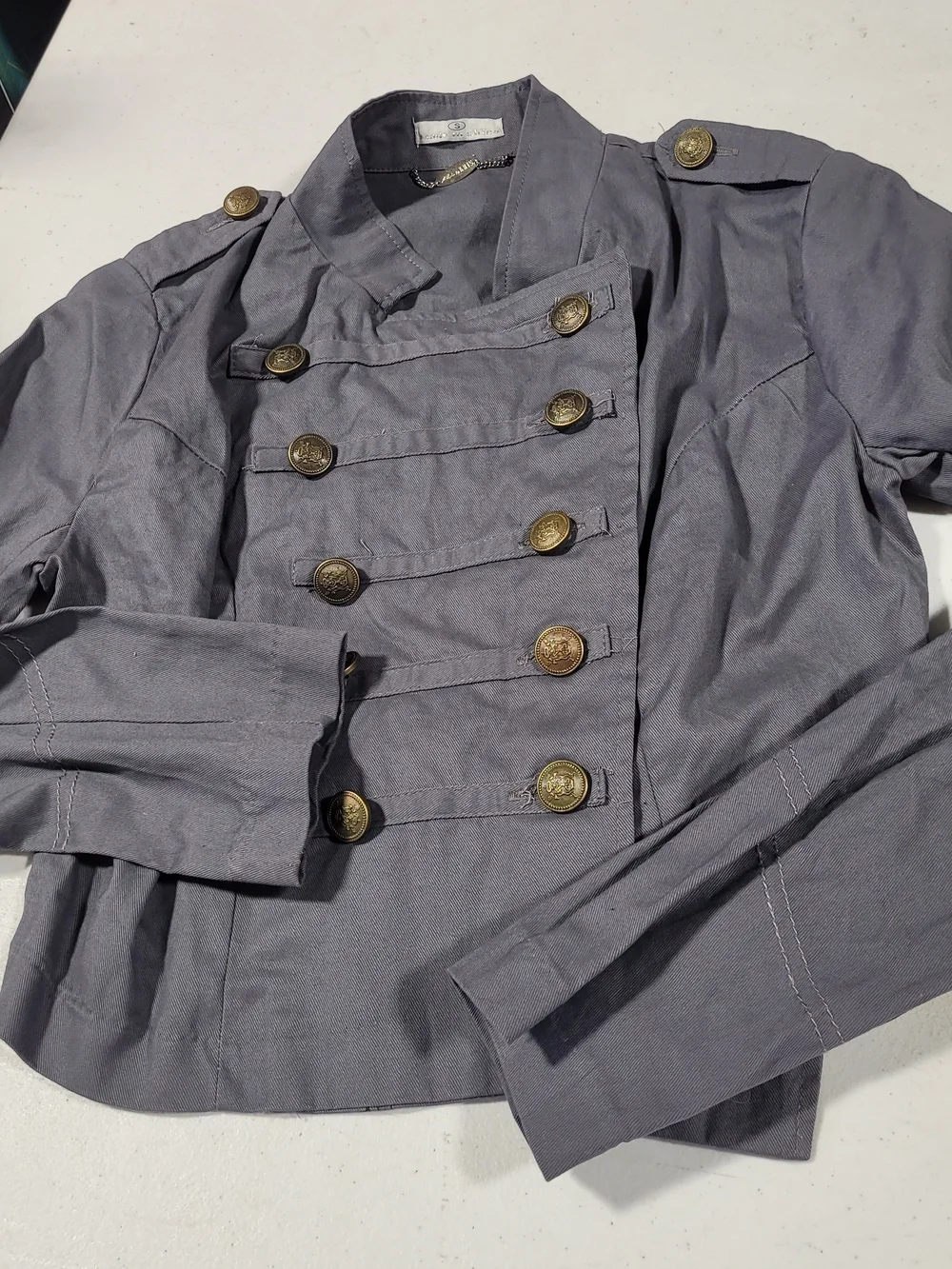 Military-Style Womens Jacket in Slate Gray